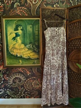 L.A.M.B. Gwen Stefani Henna Print Maxi Dress Hidden Lamb Motif Size 6